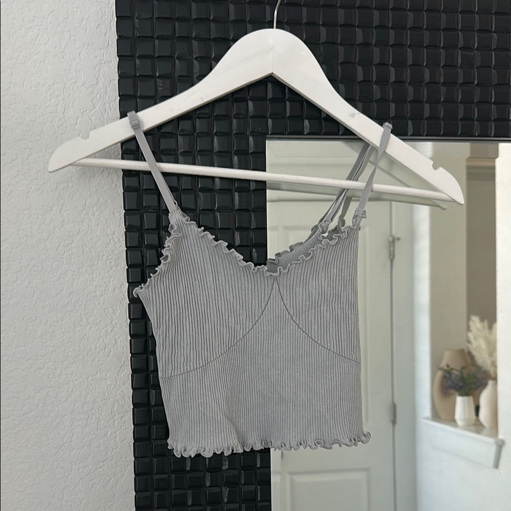 Aerie Gray Ribbed Tank Top